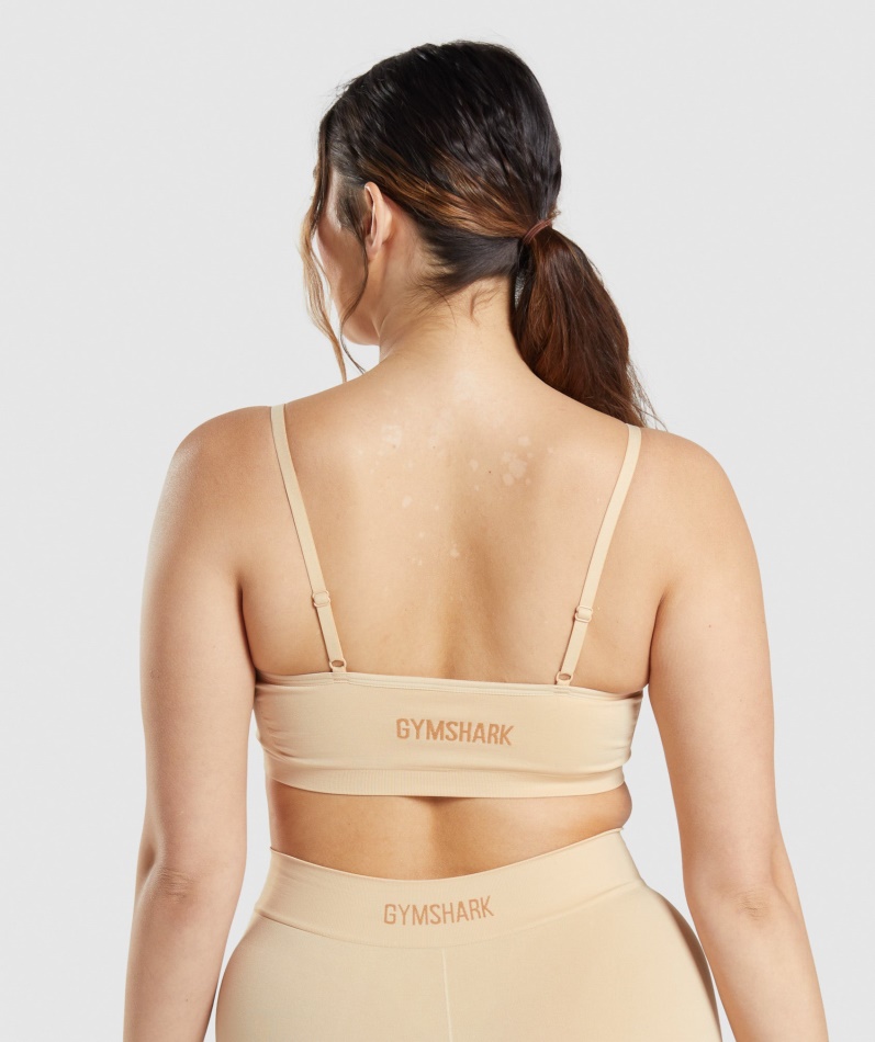 Gymshark Sømløs Scoop Neck Bralette Fawn Lys Brun