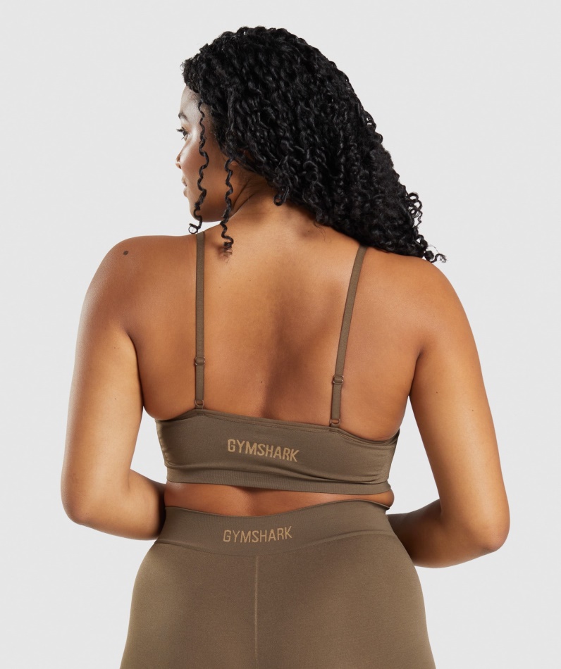 Gymshark Sømløs Scoop Neck Bralette Valnøttbrun