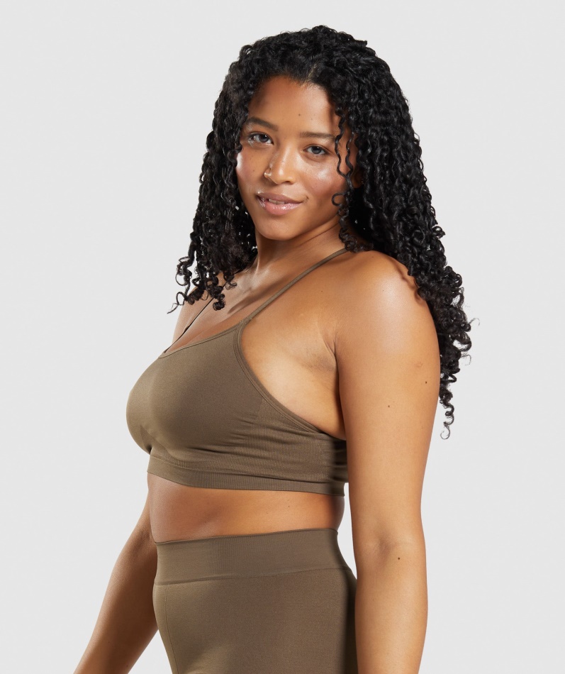 Gymshark Sømløs Scoop Neck Bralette Valnøttbrun