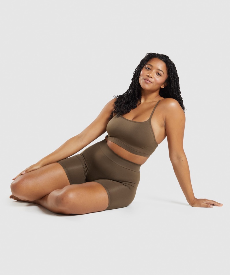 Gymshark Sømløs Scoop Neck Bralette Valnøttbrun