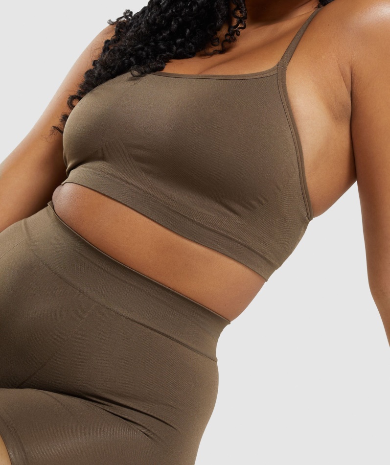 Gymshark Sømløs Scoop Neck Bralette Valnøttbrun