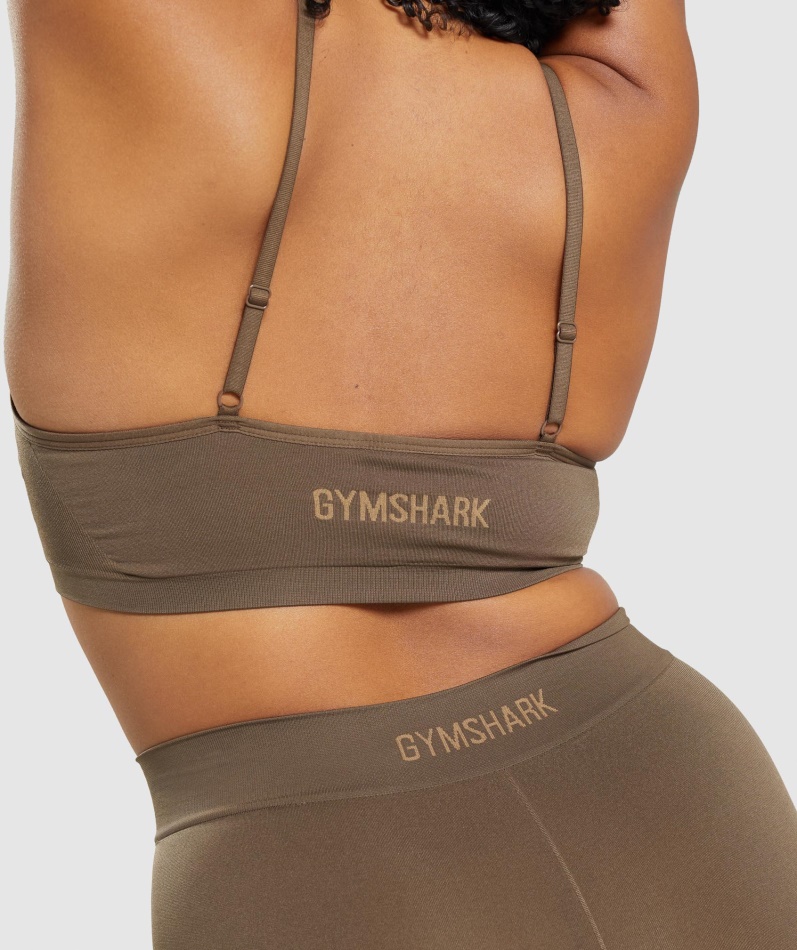 Gymshark Sømløs Scoop Neck Bralette Valnøttbrun