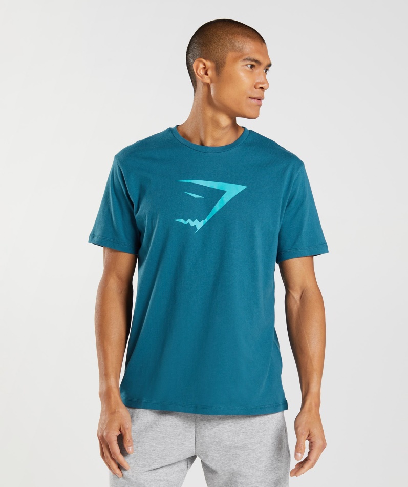 Gymshark Sharkhead Infill T-skjorte Atlantic Blue