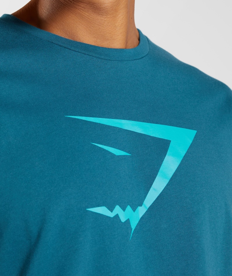 Gymshark Sharkhead Infill T-skjorte Atlantic Blue