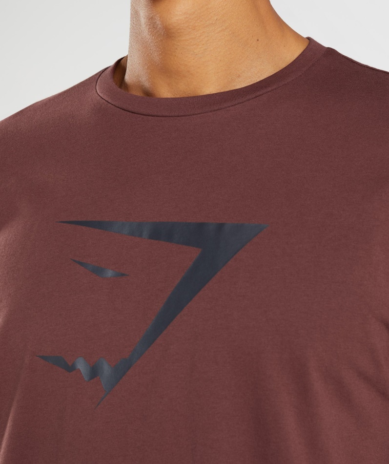 Gymshark Sharkhead Infill T-skjorte Kirsebærbrun