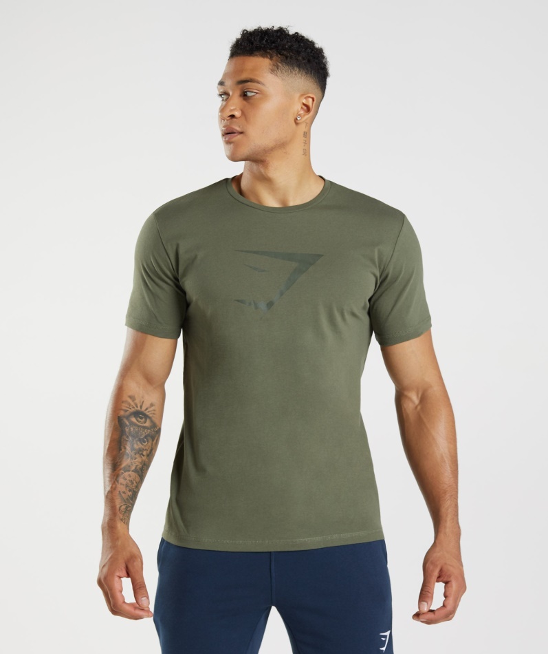Gymshark Sharkhead Infill T-skjorte Kjerne Oliven
