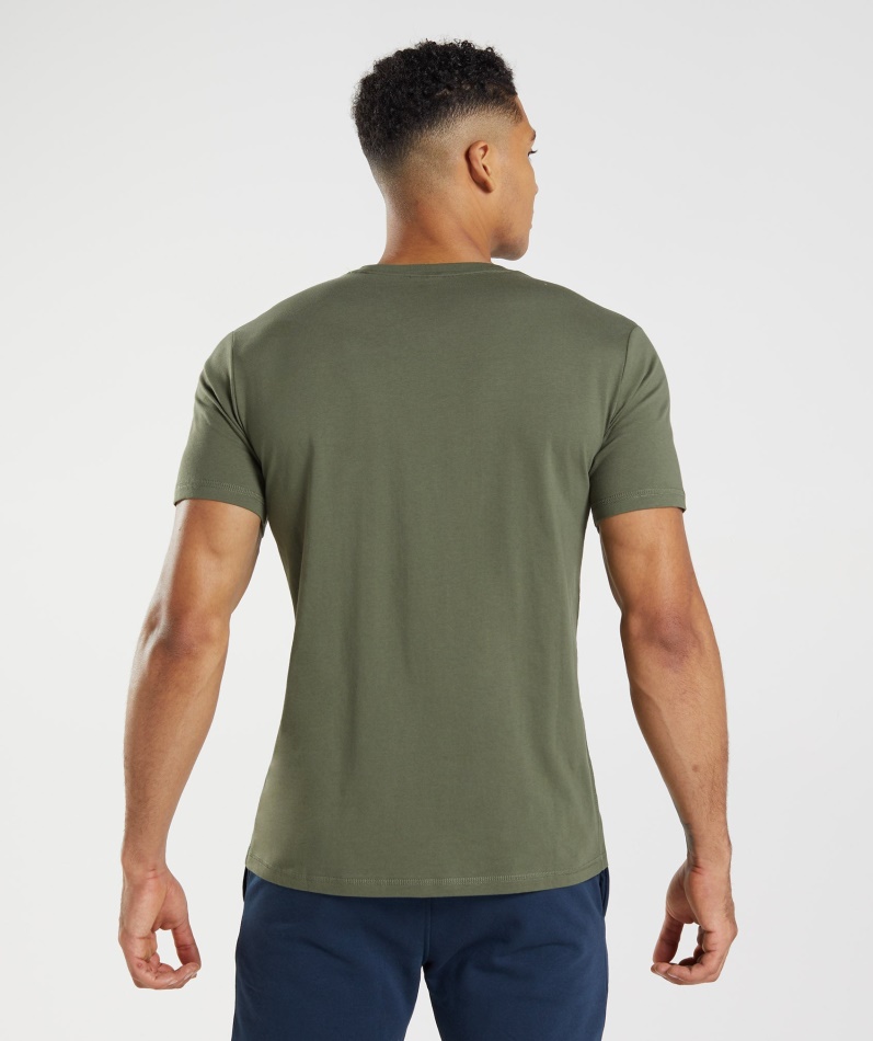 Gymshark Sharkhead Infill T-skjorte Kjerne Oliven