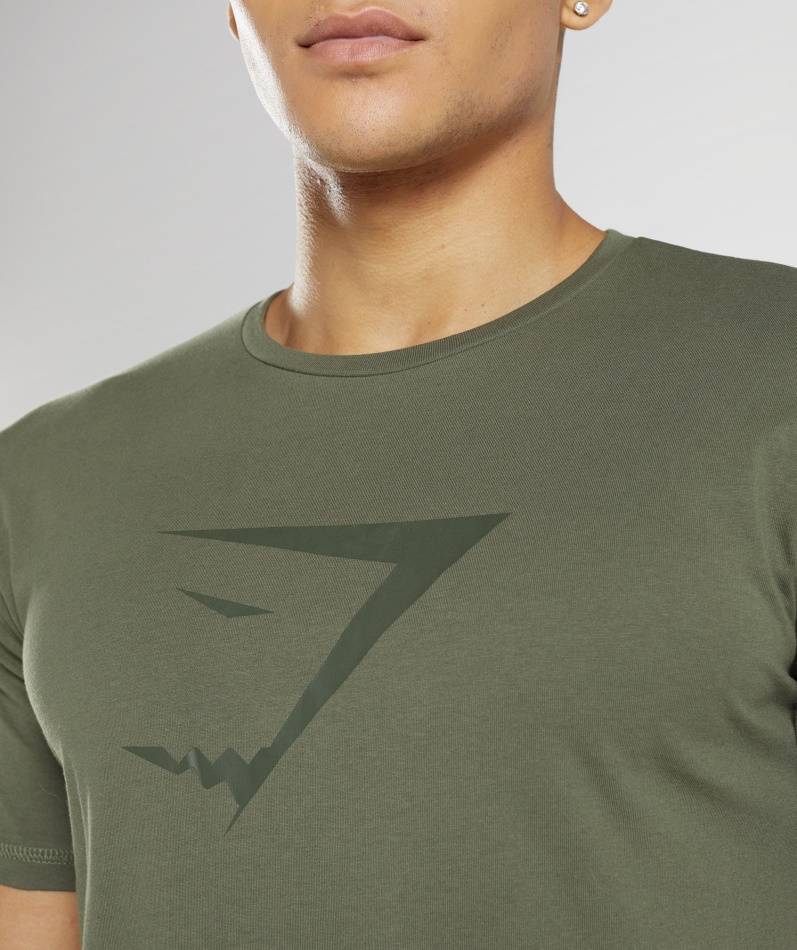 Gymshark Sharkhead Infill T-skjorte Kjerne Oliven