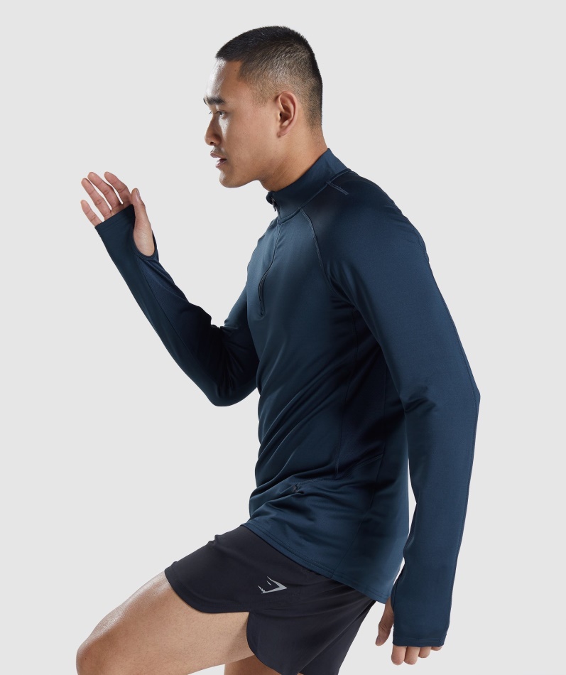 Gymshark Speed Evolve 1/4 Zip Marine