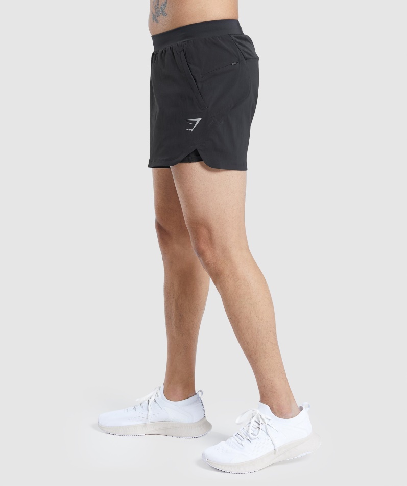 Gymshark Speed Evolve 3" 2 I 1 Shorts Svart