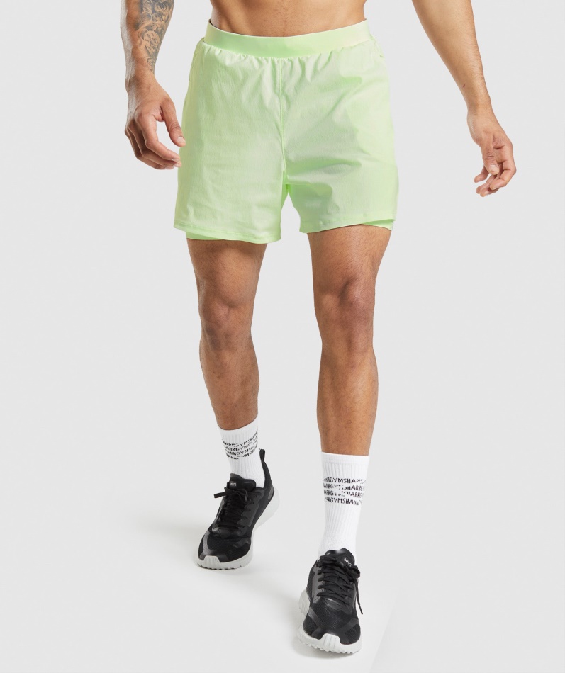 Gymshark Speed Evolve 5" 2 I 1 Shorts Agurkgrønn