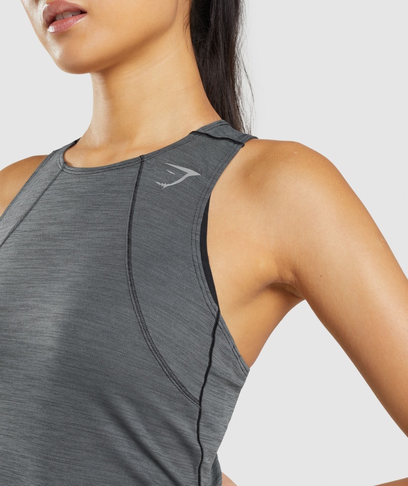 Gymshark Speed Tank Black-charcoal Mergel