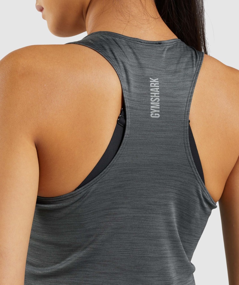 Gymshark Speed Tank Black-charcoal Mergel
