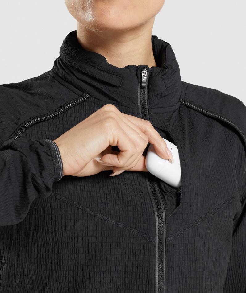 Gymshark Speed Windbreaker Svarte Kvinner