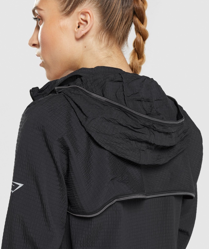 Gymshark Speed Windbreaker Svarte Kvinner