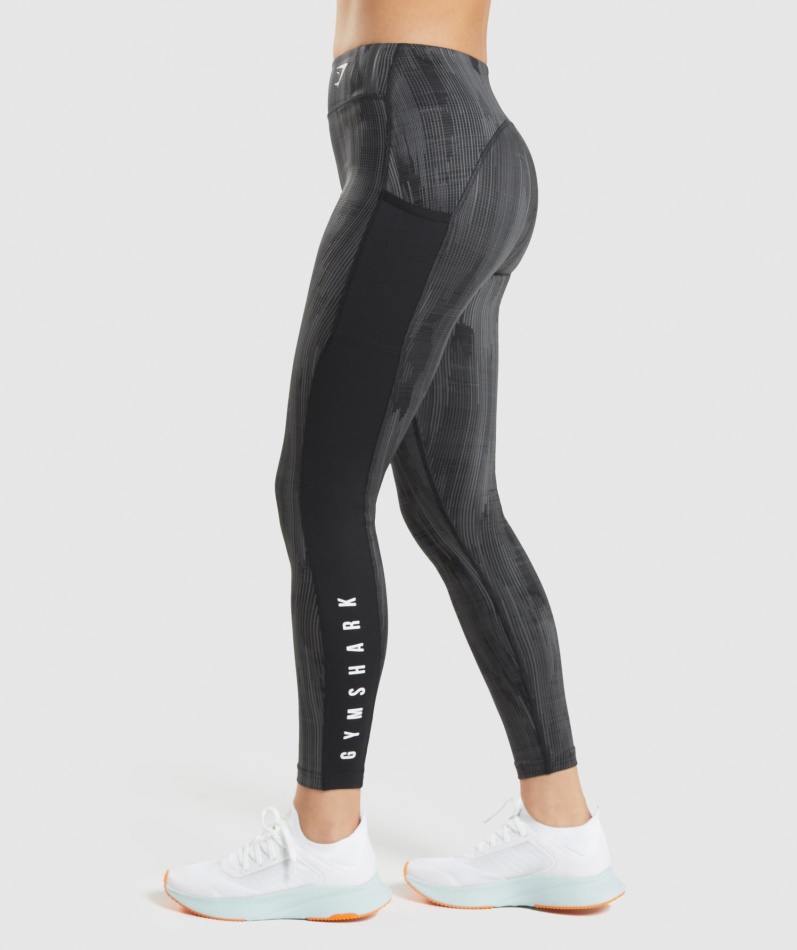 Gymshark Sport Leggings Svart Trykk