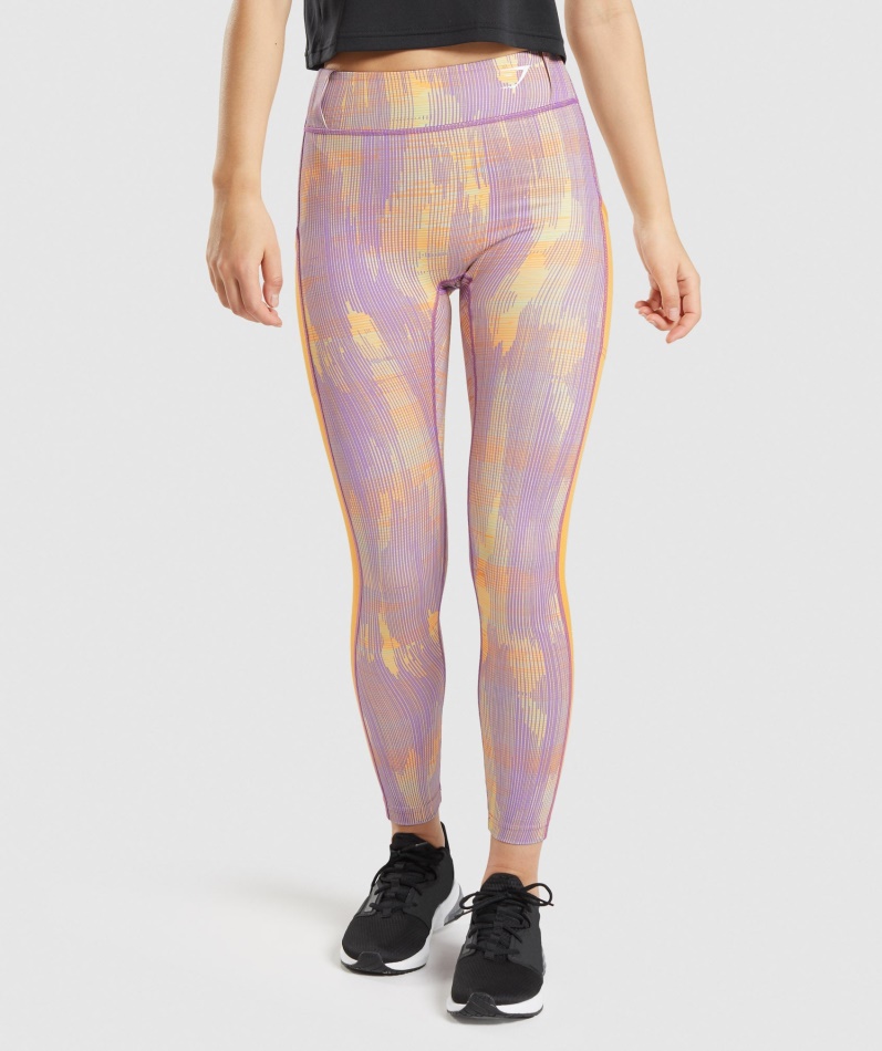 Gymshark Sport Leggings Oransje Print