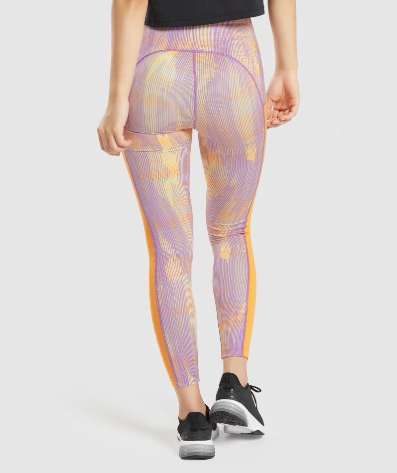 Gymshark Sport Leggings Oransje Print