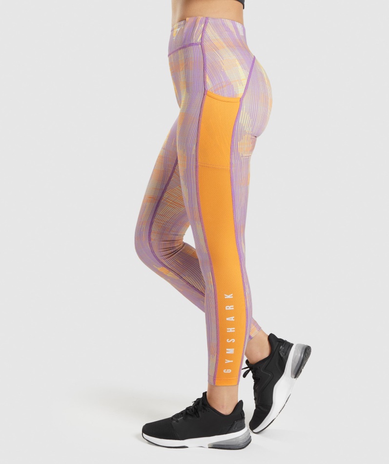 Gymshark Sport Leggings Oransje Print