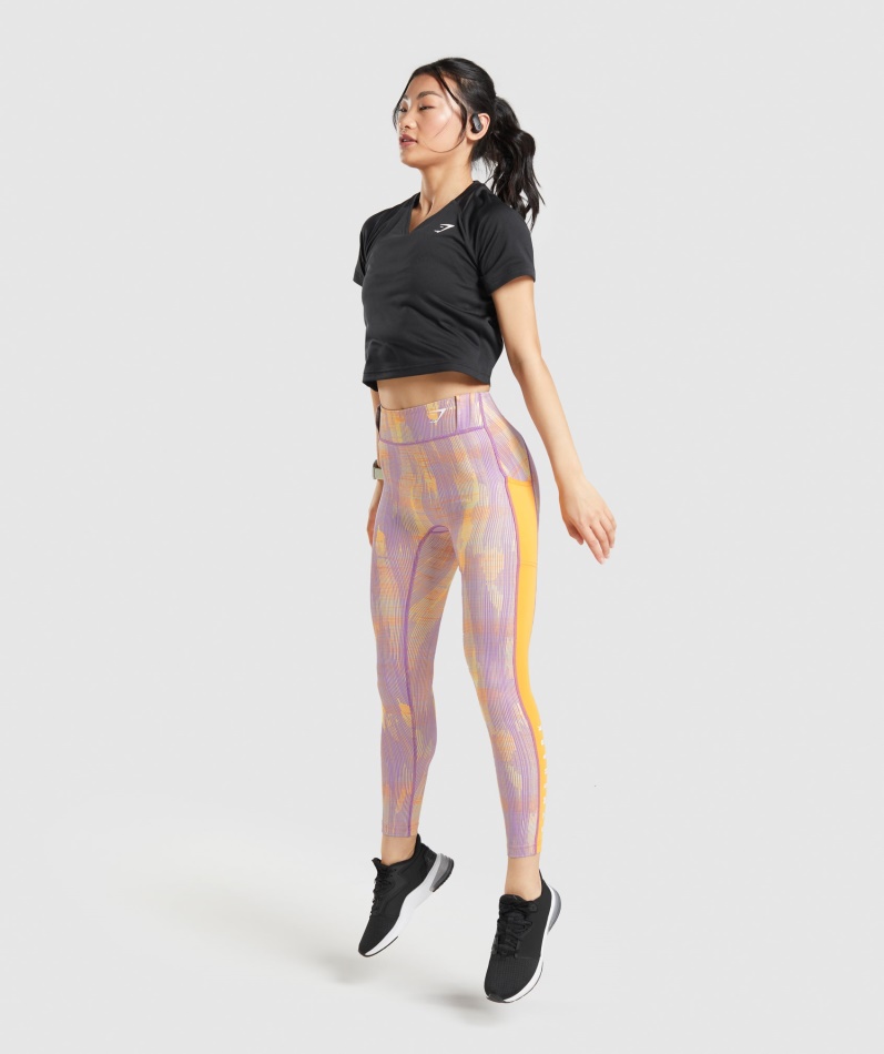 Gymshark Sport Leggings Oransje Print