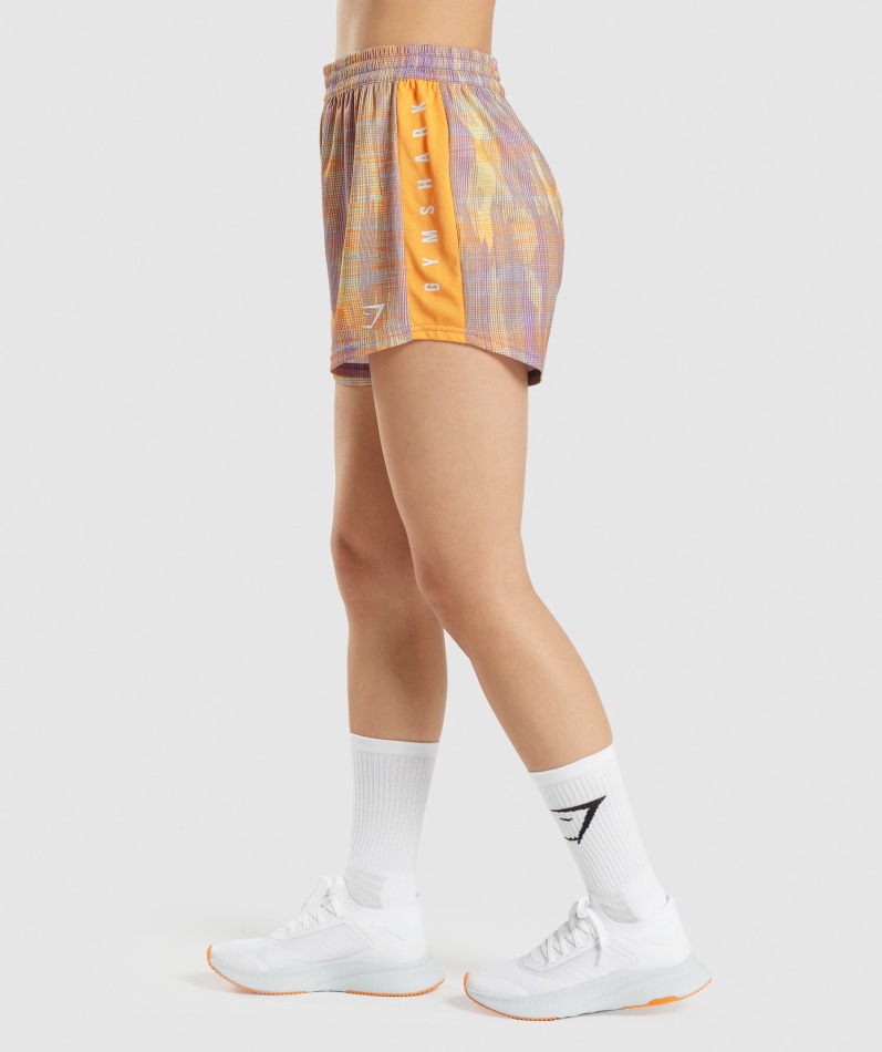 Gymshark Sport Løse Shorts Oransje Print