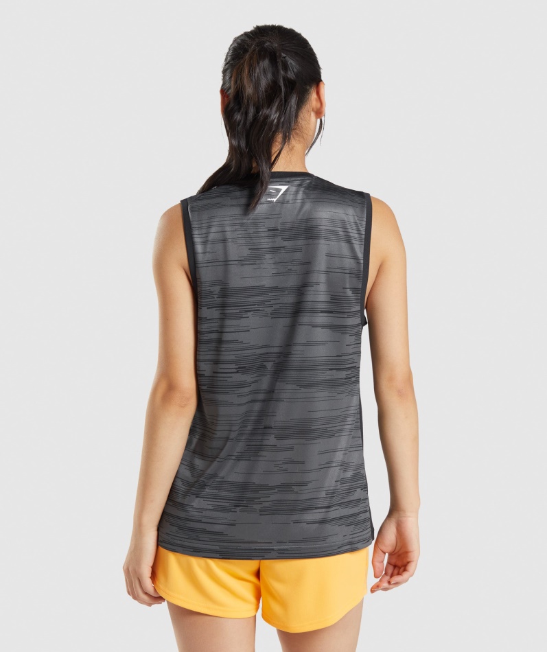 Gymshark Sport Løs Tank Svart Trykk