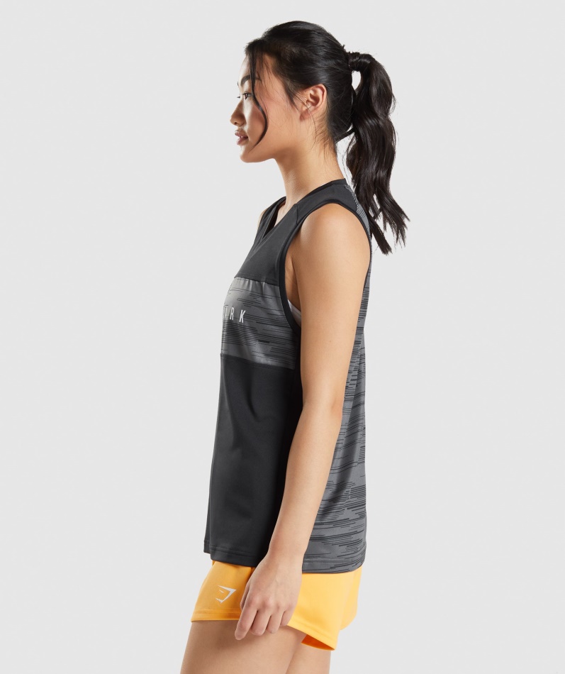 Gymshark Sport Løs Tank Svart Trykk
