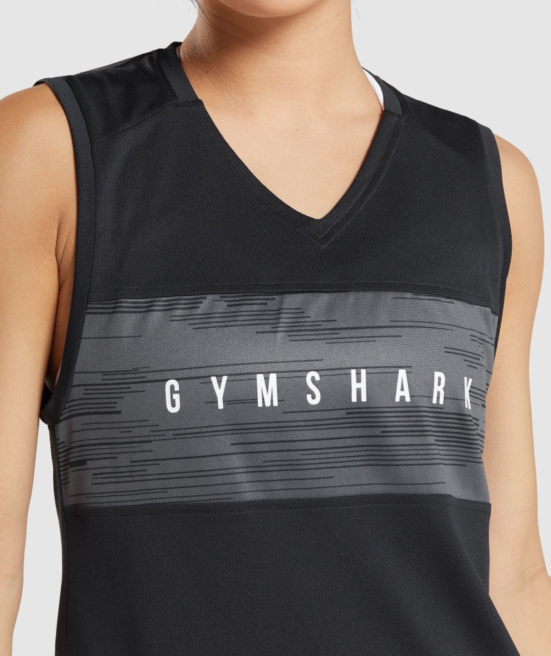 Gymshark Sport Løs Tank Svart Trykk