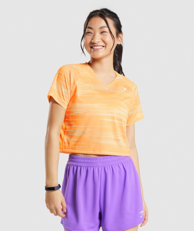 Gymshark Sport Midi T-skjorte Oransje Trykk