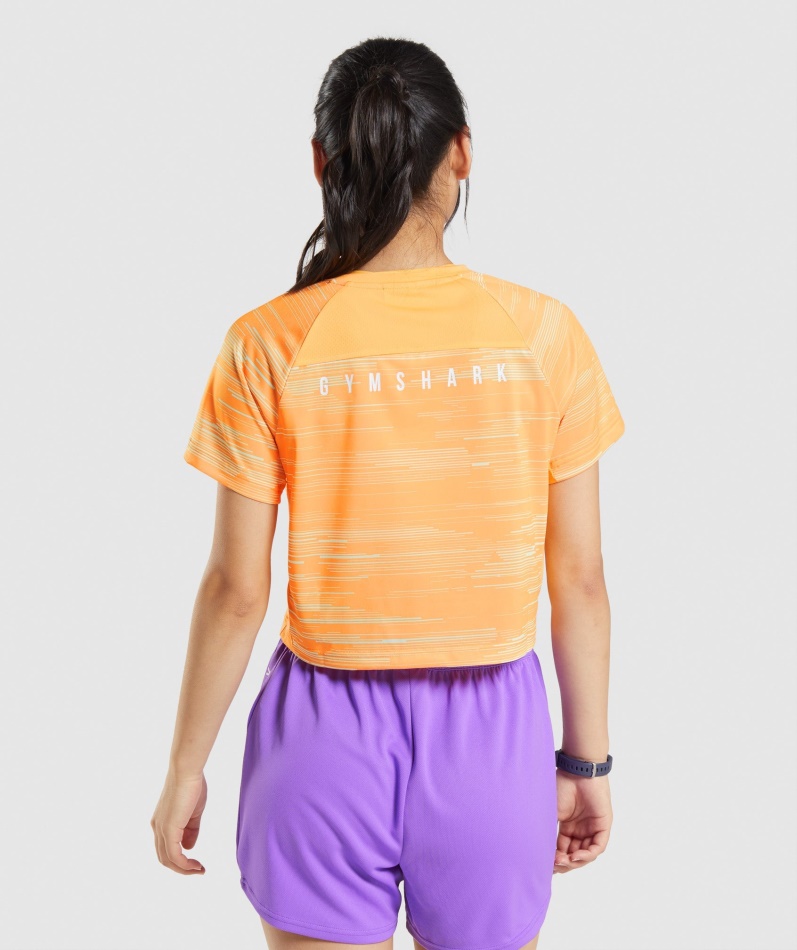 Gymshark Sport Midi T-skjorte Oransje Trykk