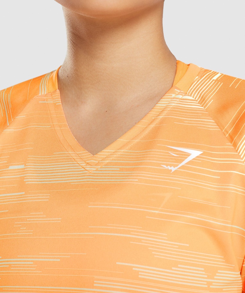 Gymshark Sport Midi T-skjorte Oransje Trykk