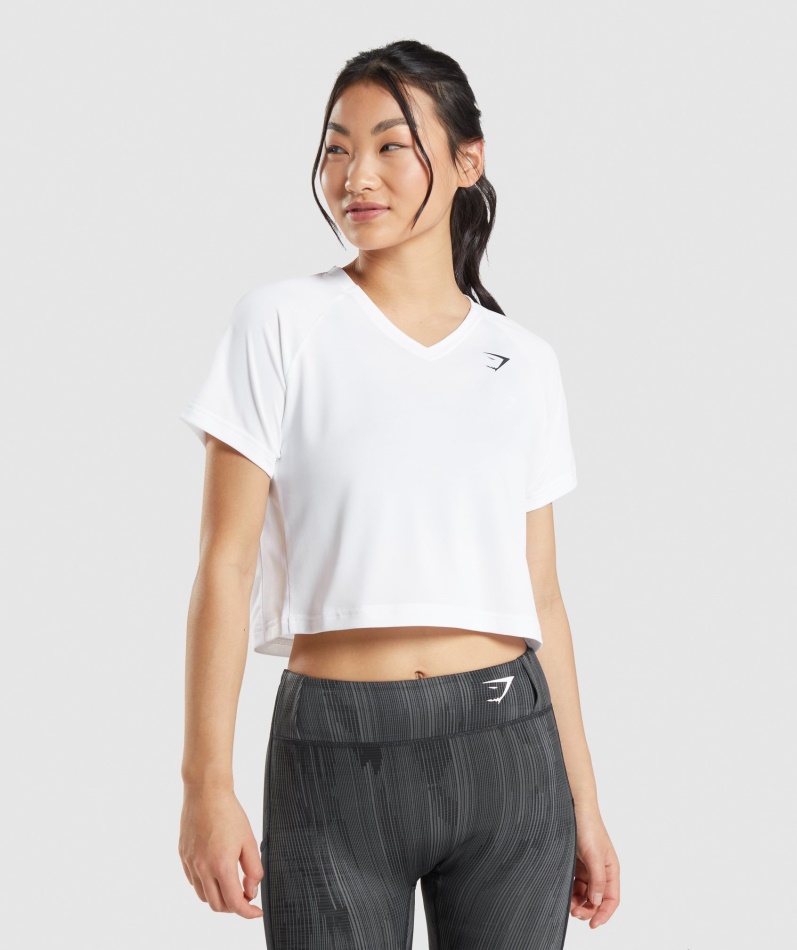 Gymshark Sport Midi T-skjorte Hvit