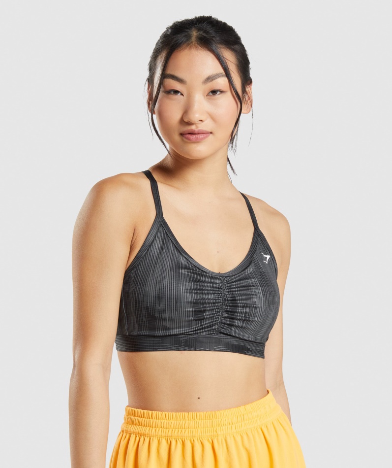 Gymshark Sports Sports Bh Svart Trykk