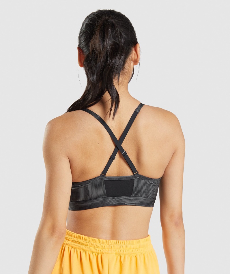 Gymshark Sports Sports Bh Svart Trykk