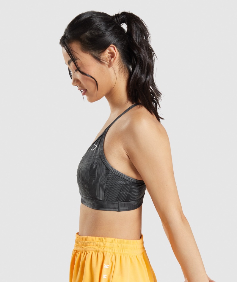 Gymshark Sports Sports Bh Svart Trykk