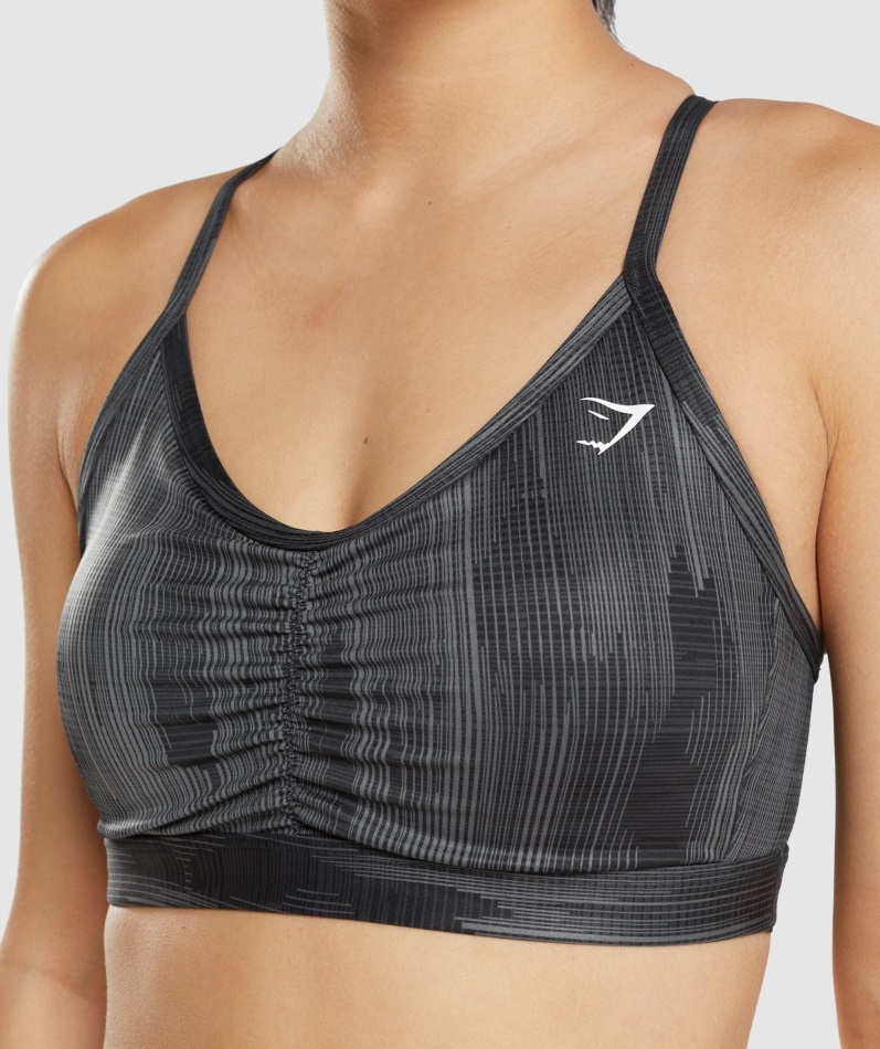 Gymshark Sports Sports Bh Svart Trykk
