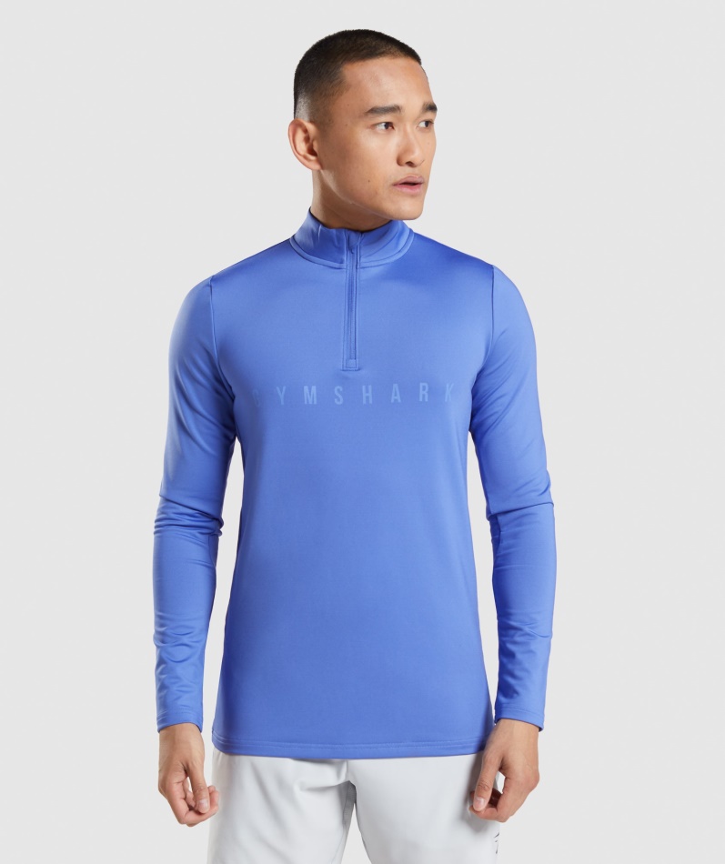 Gymshark Sport Stripe 1/4 Glidelåsbane Blå