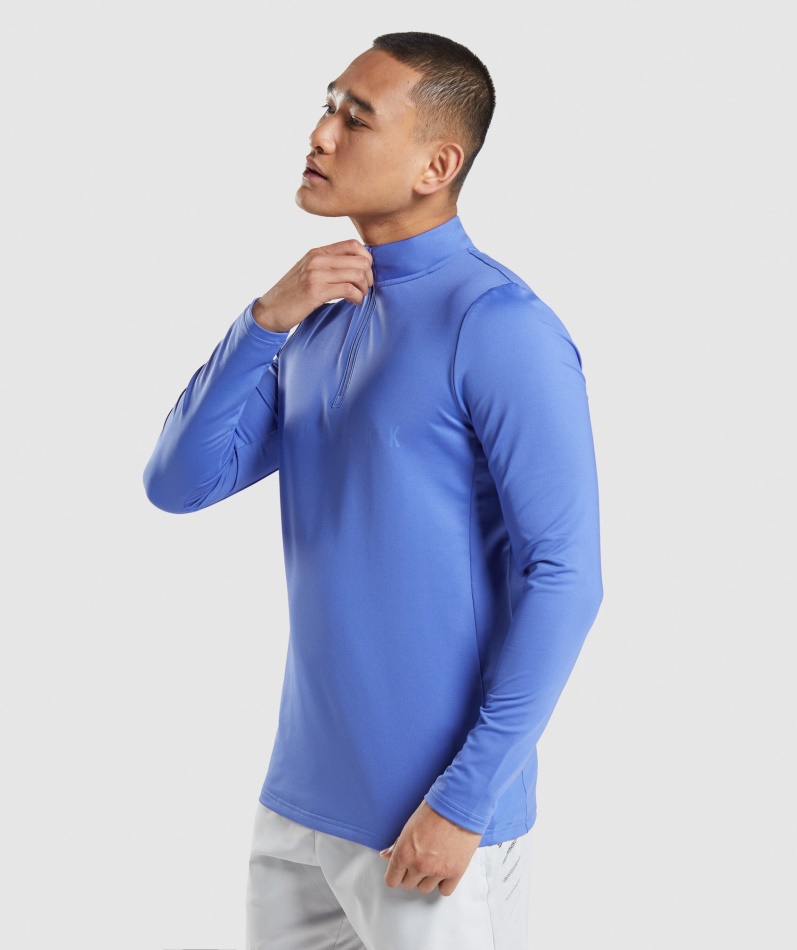 Gymshark Sport Stripe 1/4 Glidelåsbane Blå
