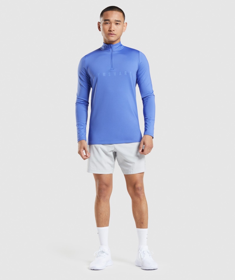 Gymshark Sport Stripe 1/4 Glidelåsbane Blå