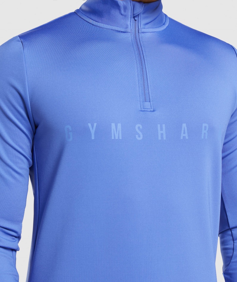 Gymshark Sport Stripe 1/4 Glidelåsbane Blå