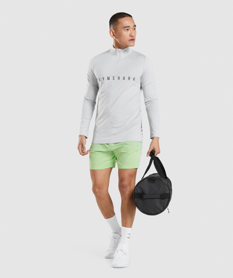 Gymshark Sport Stripe 1/4 Glidelås Lys Grå