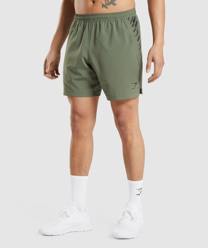 Gymshark Sport Stripe 7" Shorts Kjerne Oliven