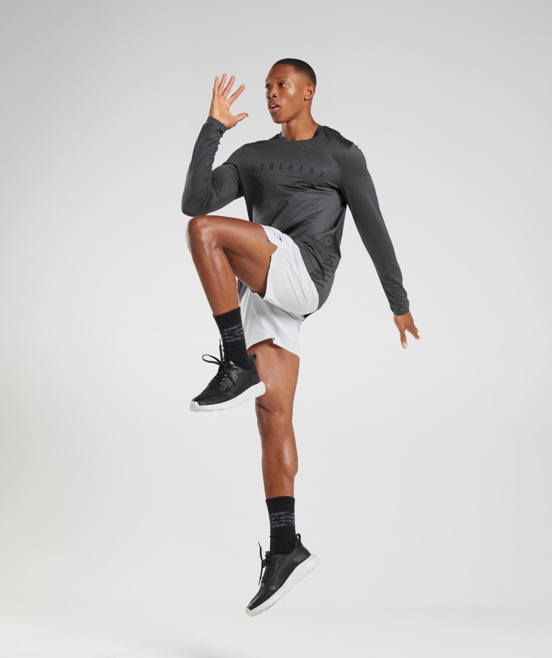 Gymshark Sport Stripe Langermet T-skjorte Onyx Grå
