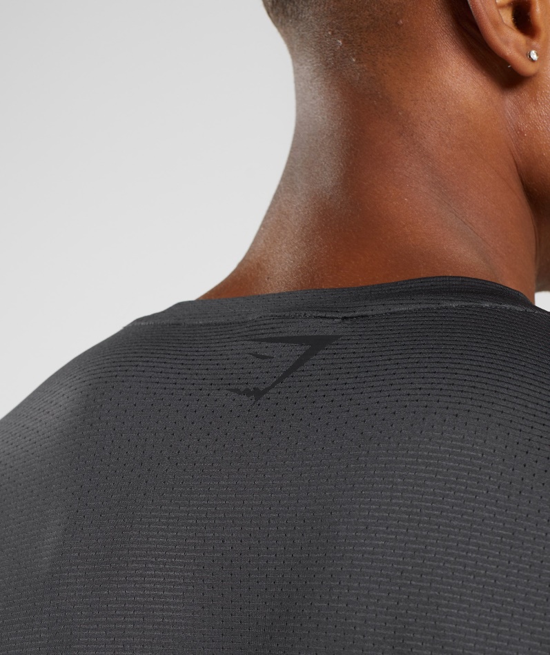 Gymshark Sport Stripe Langermet T-skjorte Onyx Grå