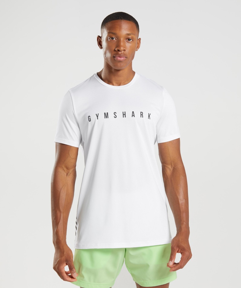 Gymshark Sport Stripe T-skjorte Hvit