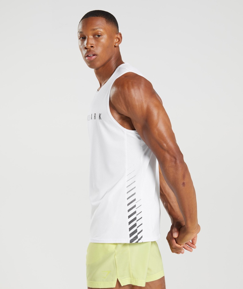 Gymshark Sport Stripe Tank Hvit