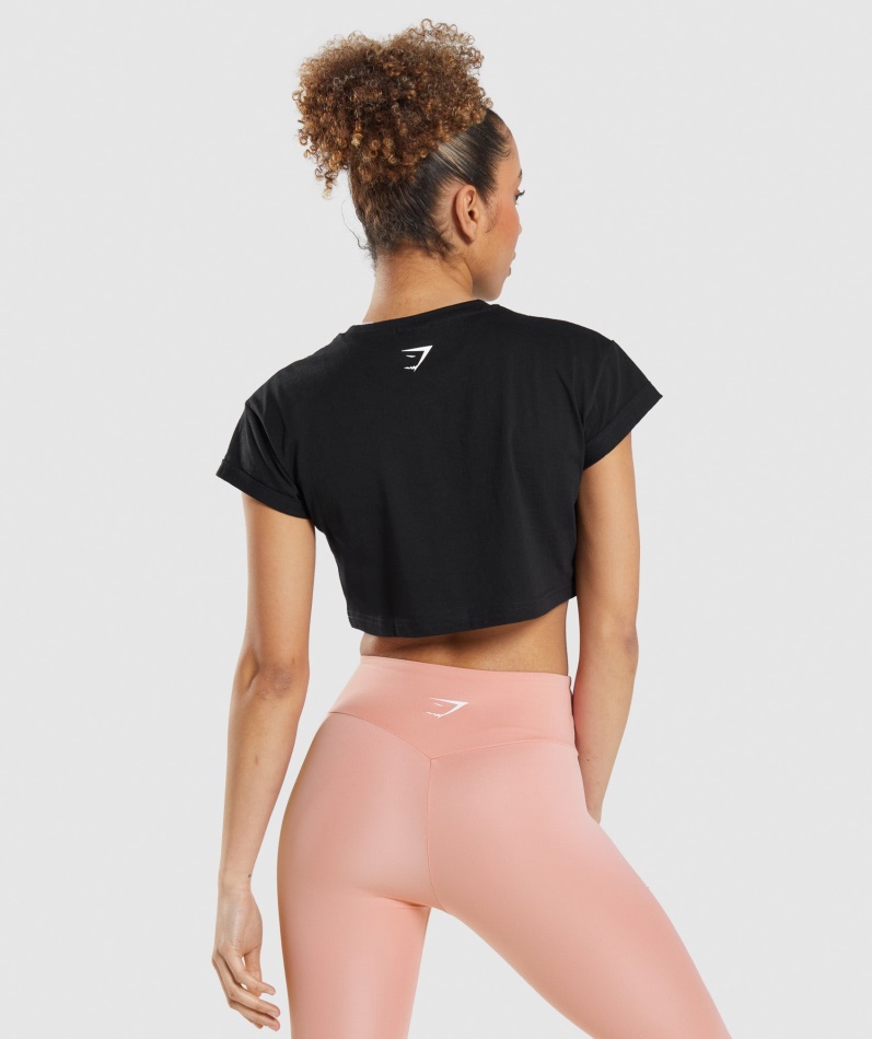 Gymshark Klistremerkepakke Crop Tee Svart