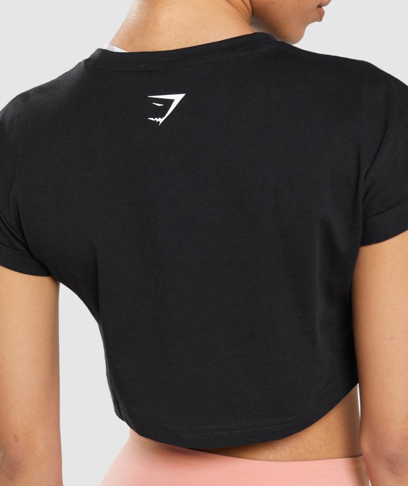 Gymshark Klistremerkepakke Crop Tee Svart