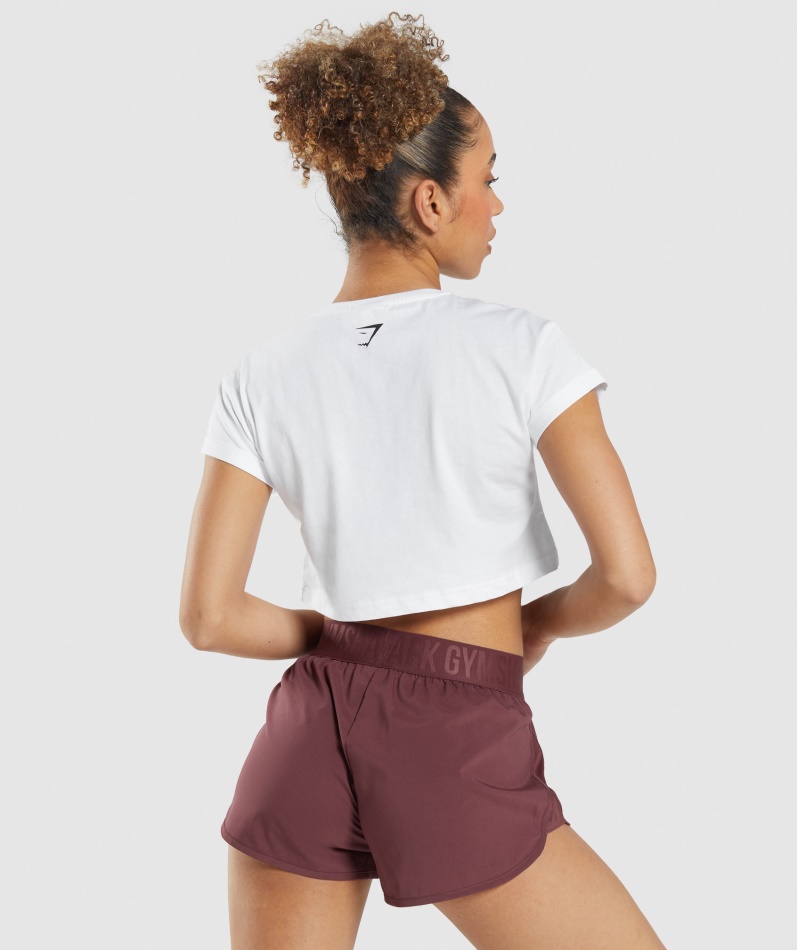 Gymshark Klistremerkepakke Crop Tee Hvit