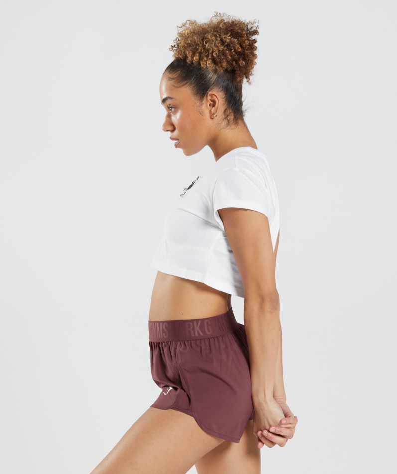 Gymshark Klistremerkepakke Crop Tee Hvit